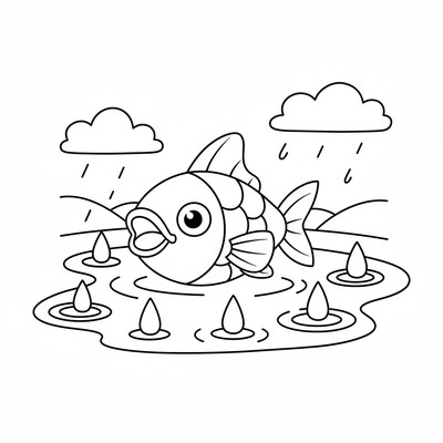 Magikarp simmar i en pöl efter regnet