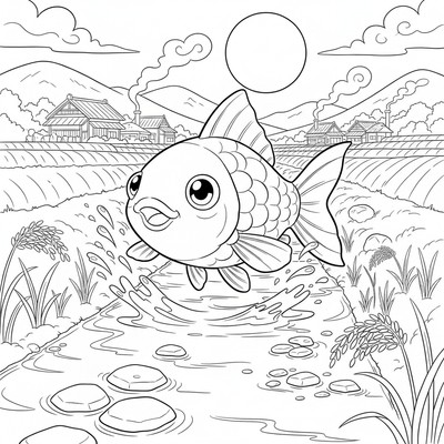 Magikarp simmar i en tunn åkerkanal