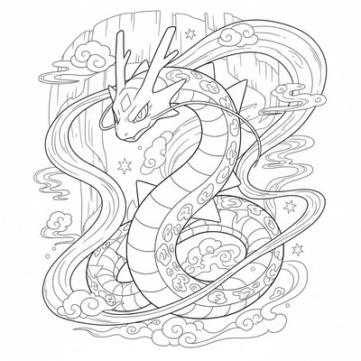 Rayquaza slingrar sig genom norrskenet