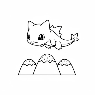 Rayquaza flyger över snötäckta bergstoppar