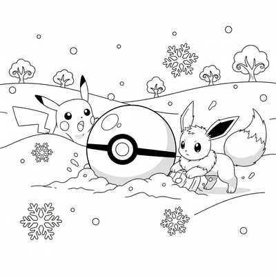 Pokémonboll fastnar i en snödriva