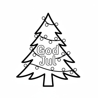 God jul pryds av ljusslingor i en gran