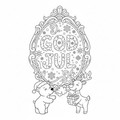 God jul skrivet med frost på en spegel