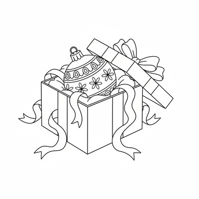 Julkula ligger i en ask med sidenband