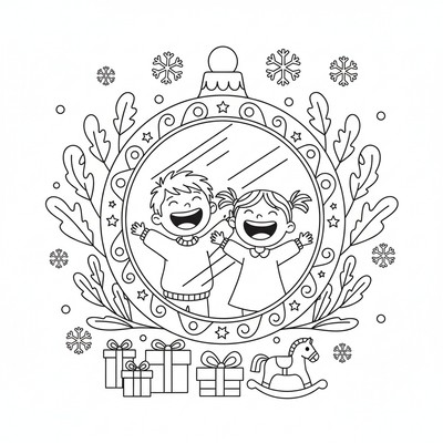 Julkula speglar barn som skrattar