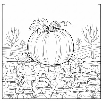 Pumpa står på en gammal stenmur