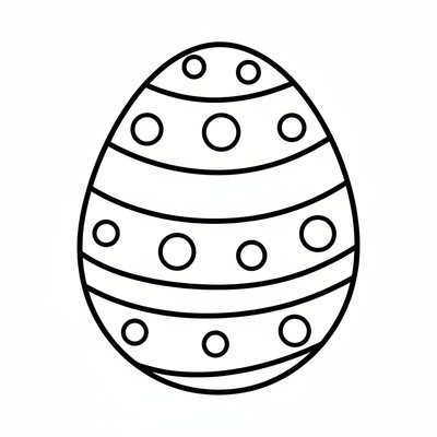 Påskägg målat med prickar och ränder