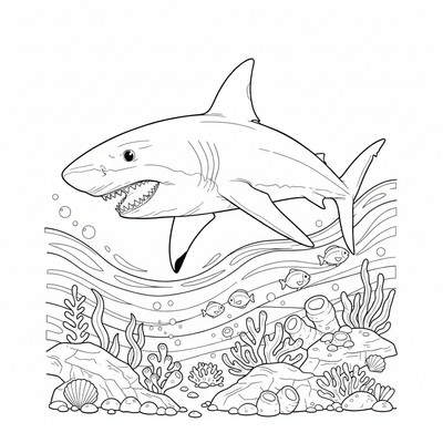 Haj som dyker ner mot botten