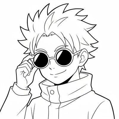 Gojo ler bakom sina mörka solglasögon