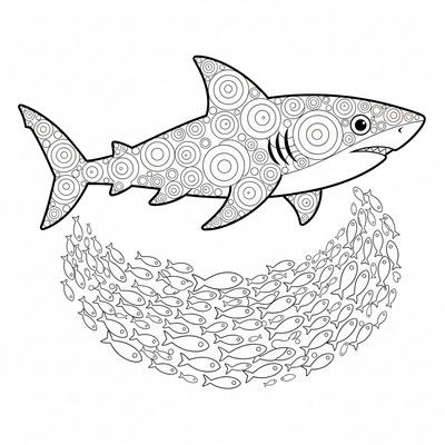 Haj som cirklar kring en stimfisk