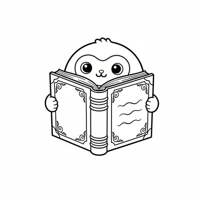 Labubu gömmer sig bakom en gammal bok