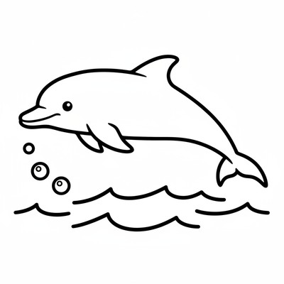 Delfin i profil under ytan