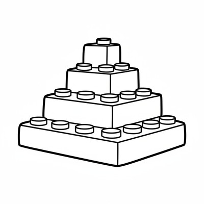 Lego staplas som en pyramid