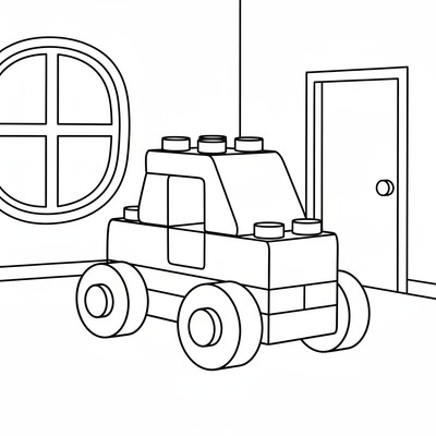 Lego rullar som hjul på golvet