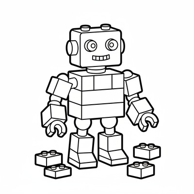 Lego byggs till en robotfigur