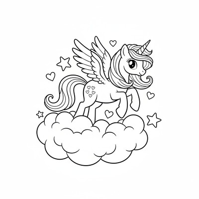 My Little Pony flyger genom ett moln