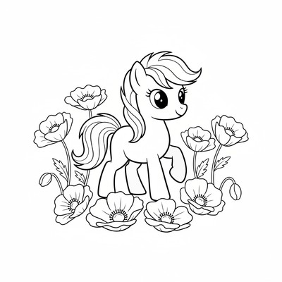 My Little Pony springer ikapp en vallmoäng