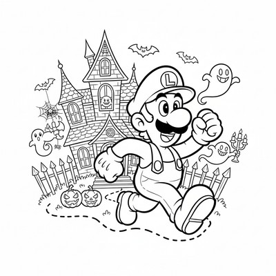 Luigi springer genom en spökig herrgård