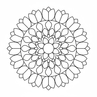 Blommor mandala fylld av tulpanblad