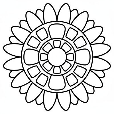 Blommor mandala inspirerad av prästkragar