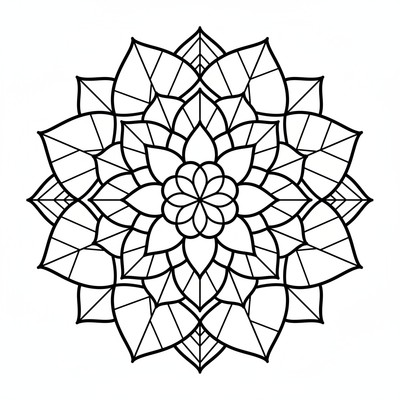 Blommor mandala med lotusblad i lager