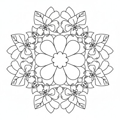Blommor mandala med körsbärsblommor
