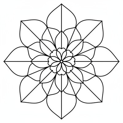 Blommor mandala inspirerad av orkidéblad