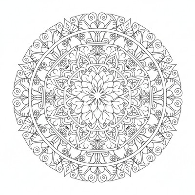 Blommor mandala med hibiskusmönster