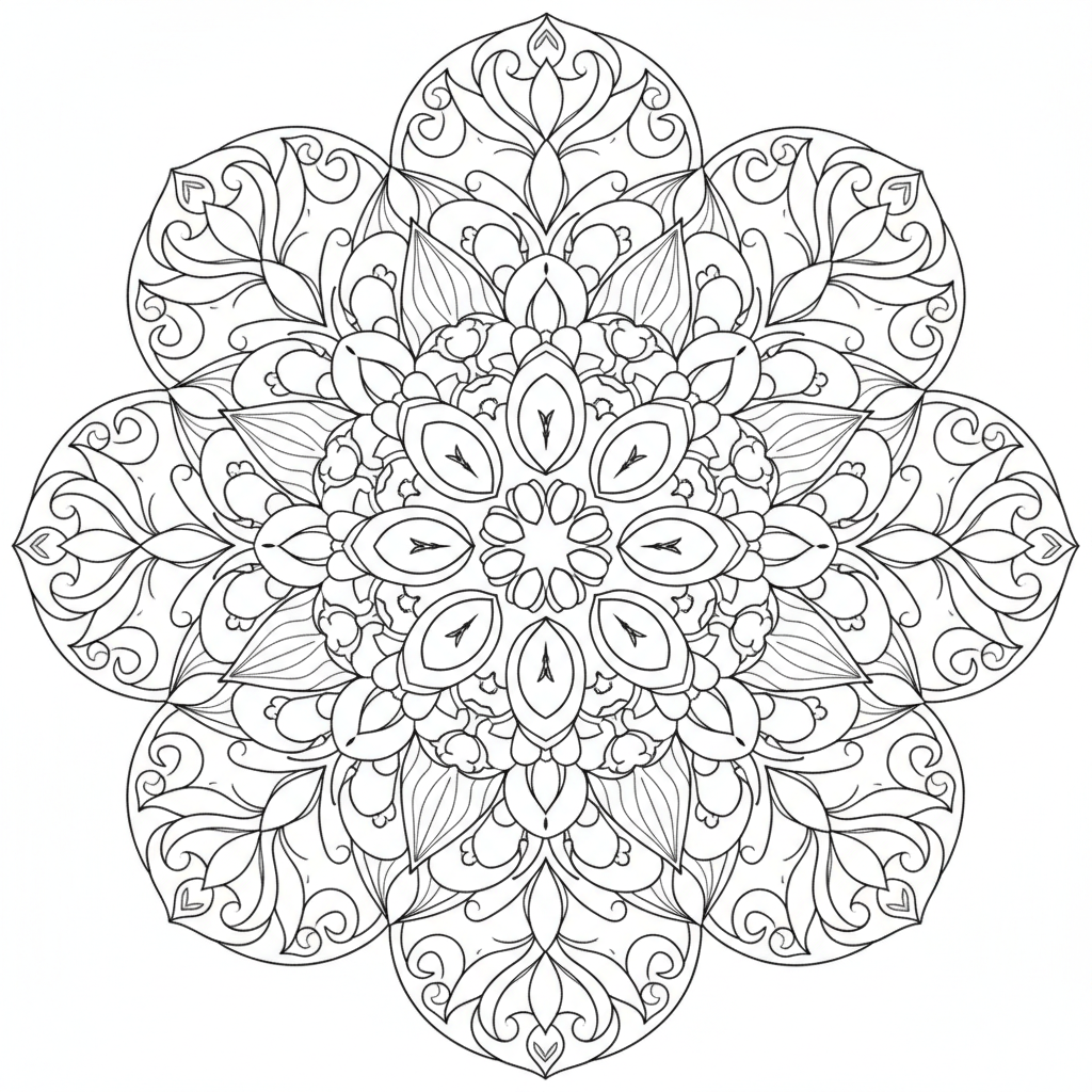 Blommor mandala inspirerad av liljekonvalj