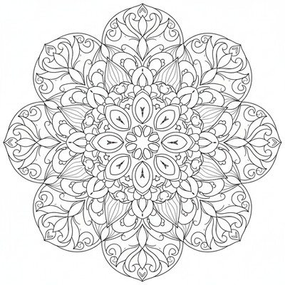 Blommor mandala inspirerad av liljekonvalj