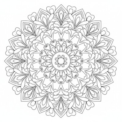 Blommor mandala inspirerad av ringblommor