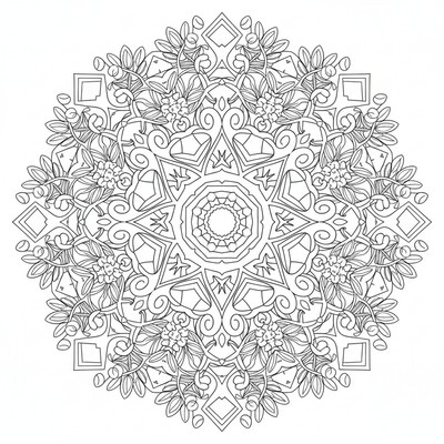 Blommor mandala med akaciablommor