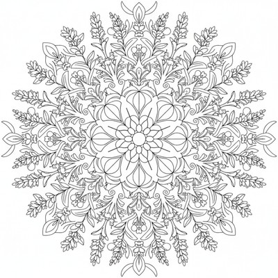 Blommor mandala inspirerad av lavendel
