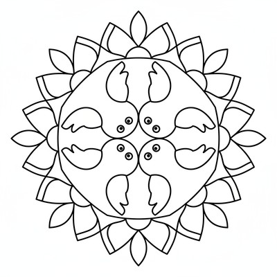 Djur mandala av fåglar i symmetri