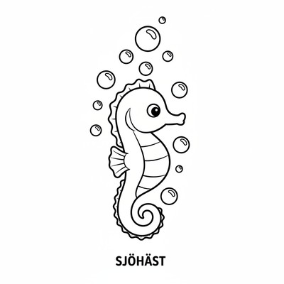 Sjöhäst som svävar uppåt