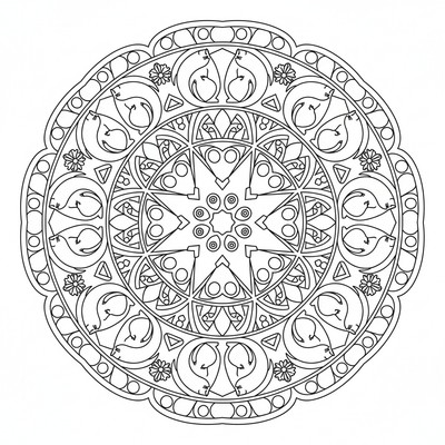 Djur mandala inspirerad av katter i olika poser