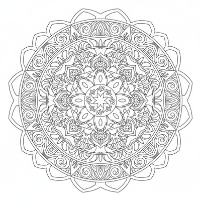 Djur mandala med vargar i cirkel