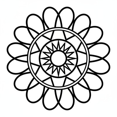 Mandala fylld av geometriska former