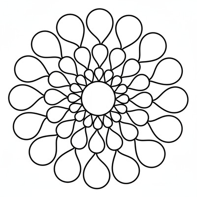 Mandala med regndroppar i spiral