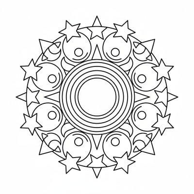 Mandala inspirerad av stjärnor och planeter