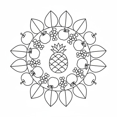 Mandala inspirerad av frukter