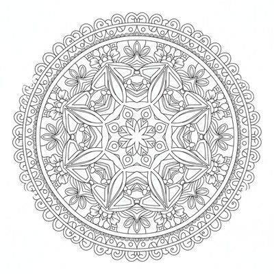Mandala med skor i symmetri