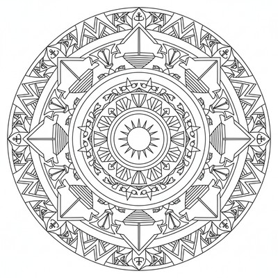 Mandala inspirerad av båtar i havet