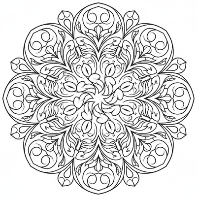 Mandala inspirerad av vindspiraler