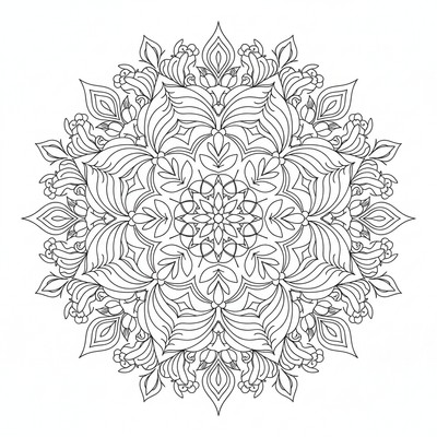 Mandala med fjärilar och blommor blandat