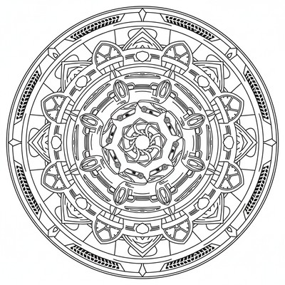 Mandala inspirerad av bilar i rörelse