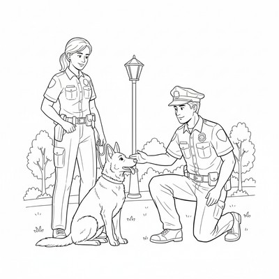 Polis pratar med en hundförare