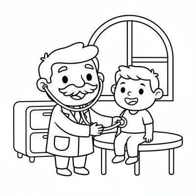 Doktor undersöker patient med stetoskop