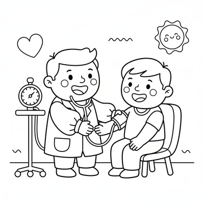 Doktor tar blodtryck på en patient