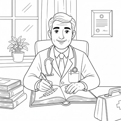 Doktor skriver i en journal